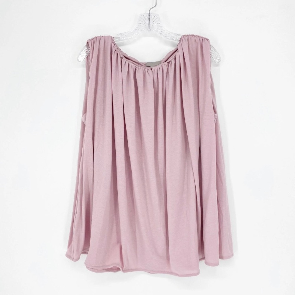 H&M Light Pink Gathered Top Blouse